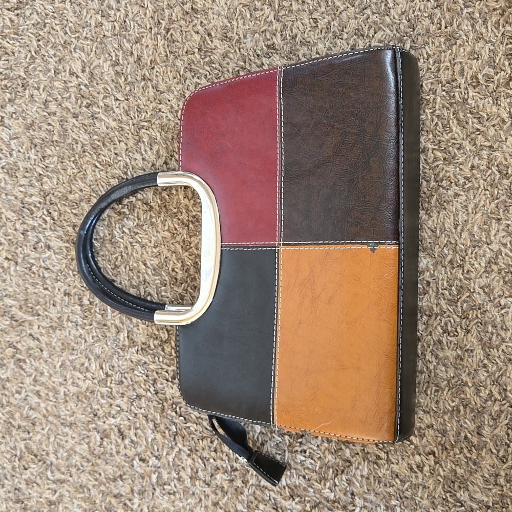 Vintage ?Gucci? Red, Brown,Black and tan Patchwork Handbag - Picture 3 of 6
